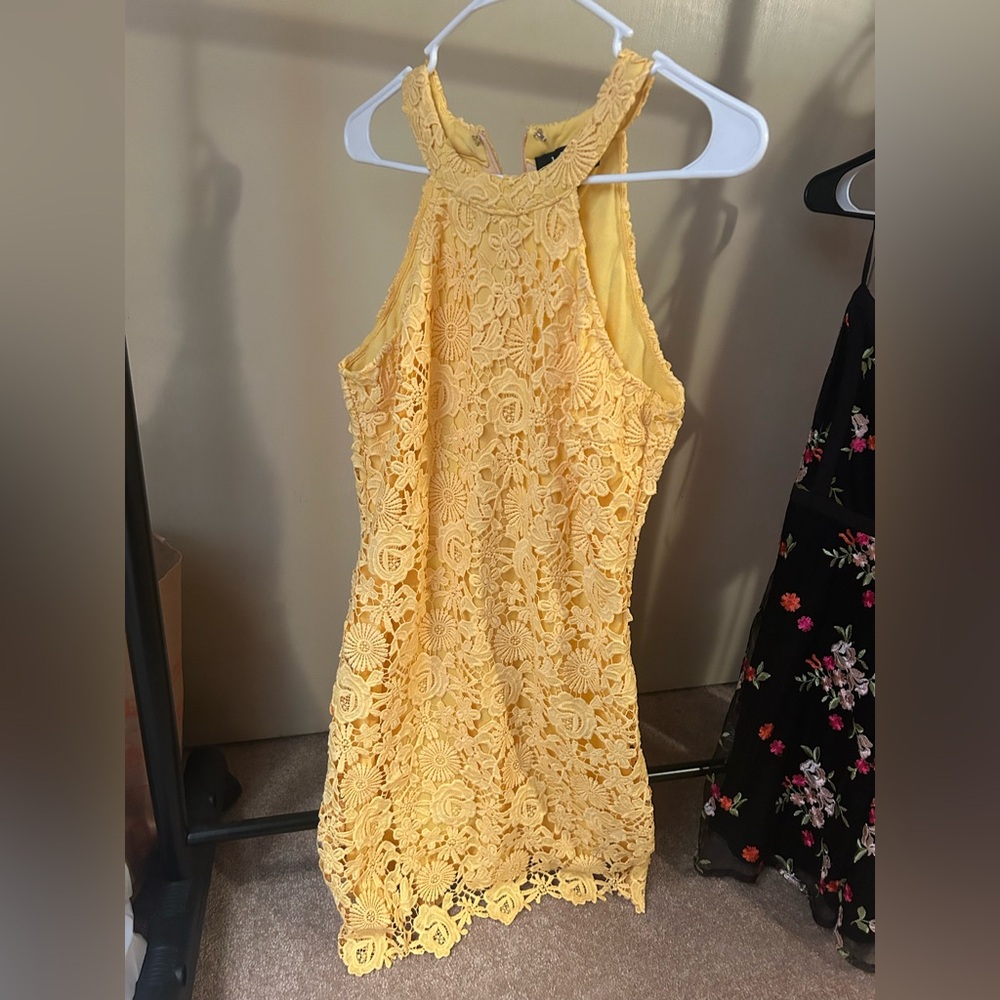 Lulus yellow lace dress